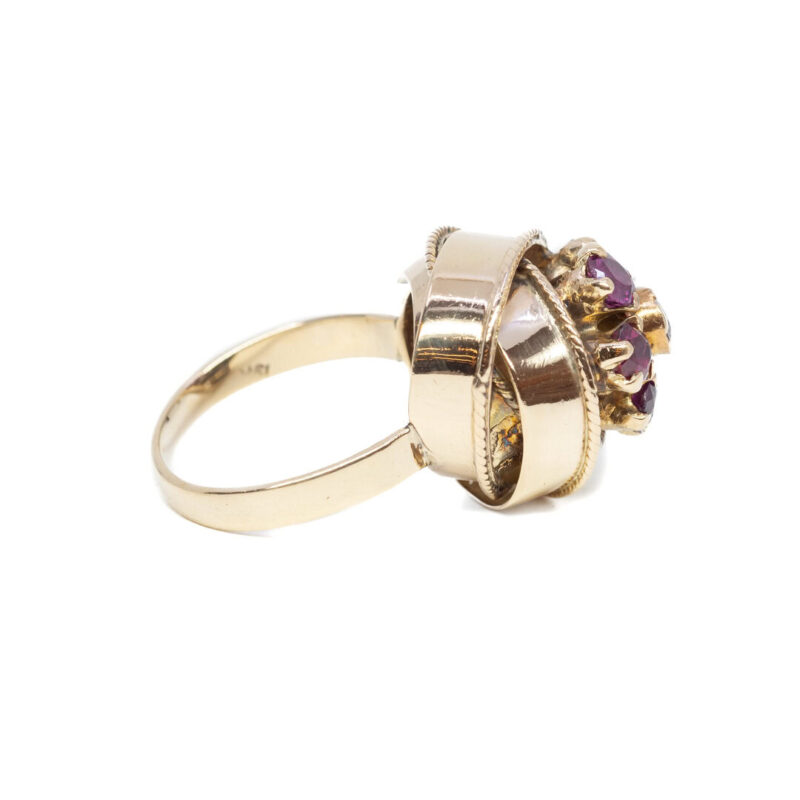 Handmade 18ct Yellow Gold Ruby Cocktail Ring Val $4330 Size L 1/2 #63433