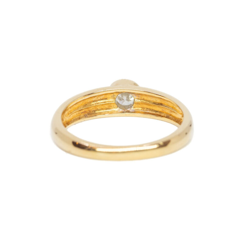 18ct Yellow Gold Round Brilliant Diamond Solitaire Ring Size L 1/2 #63619