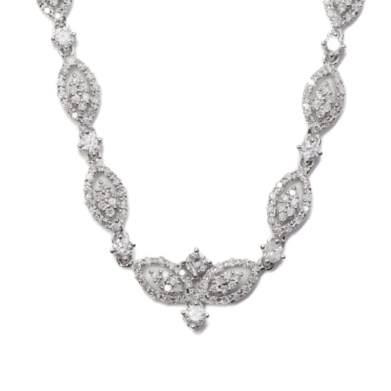 1.27ct TW Diamond Marquise Necklet in 18ct White Gold 38cm Val $6100 #63073