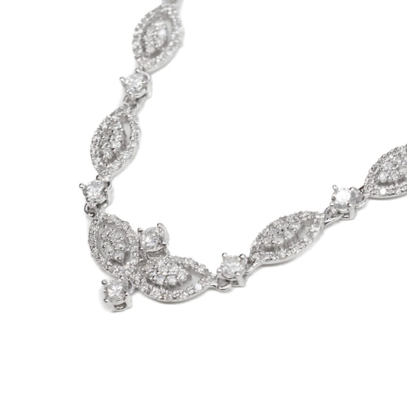 1.27ct TW Diamond Marquise Necklet in 18ct White Gold 38cm Val $6100 #63073