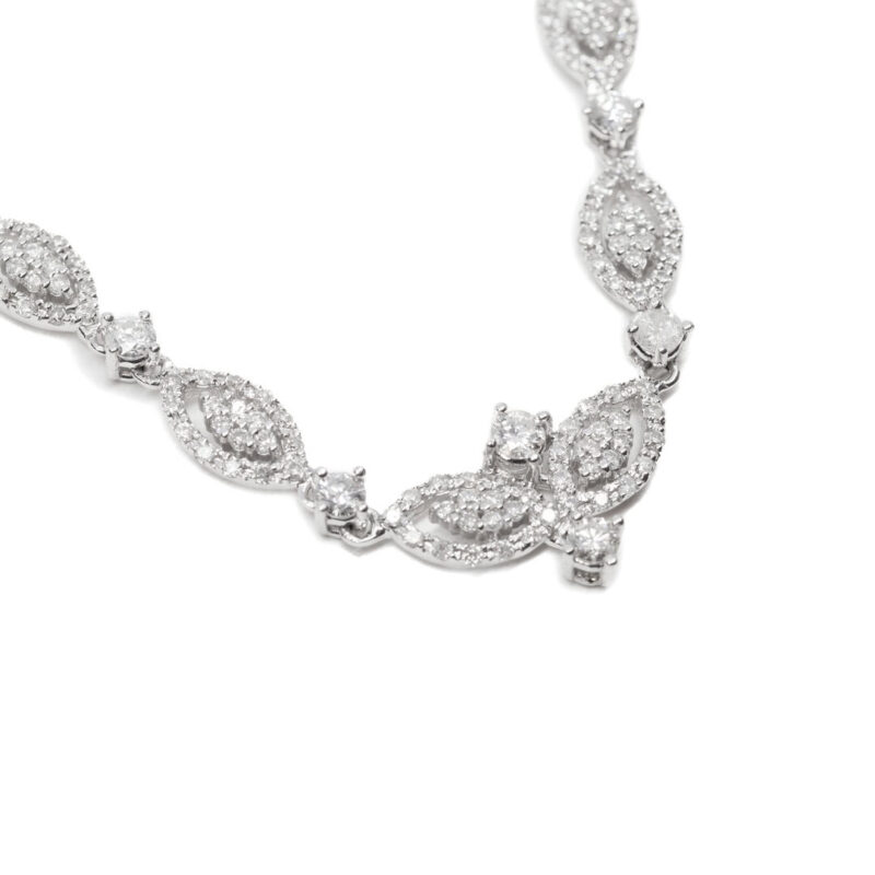 1.27ct TW Diamond Marquise Necklet in 18ct White Gold 38cm Val $6100 #63073