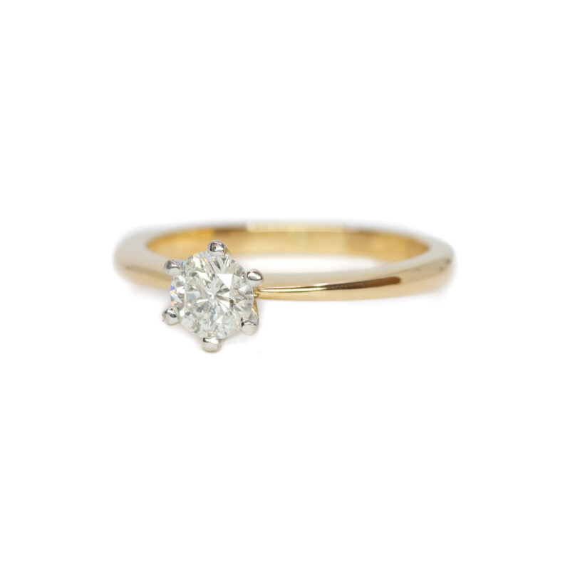 18ct Yellow Gold 0.50ct Diamond Solitaire Engagement Ring Val $3950 Size N #63748