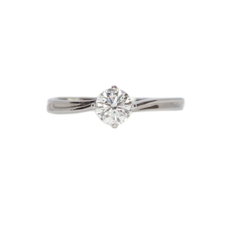 18ct White Gold 0.44ct Solitaire Diamond E Colour Ring Val $4500 #63567