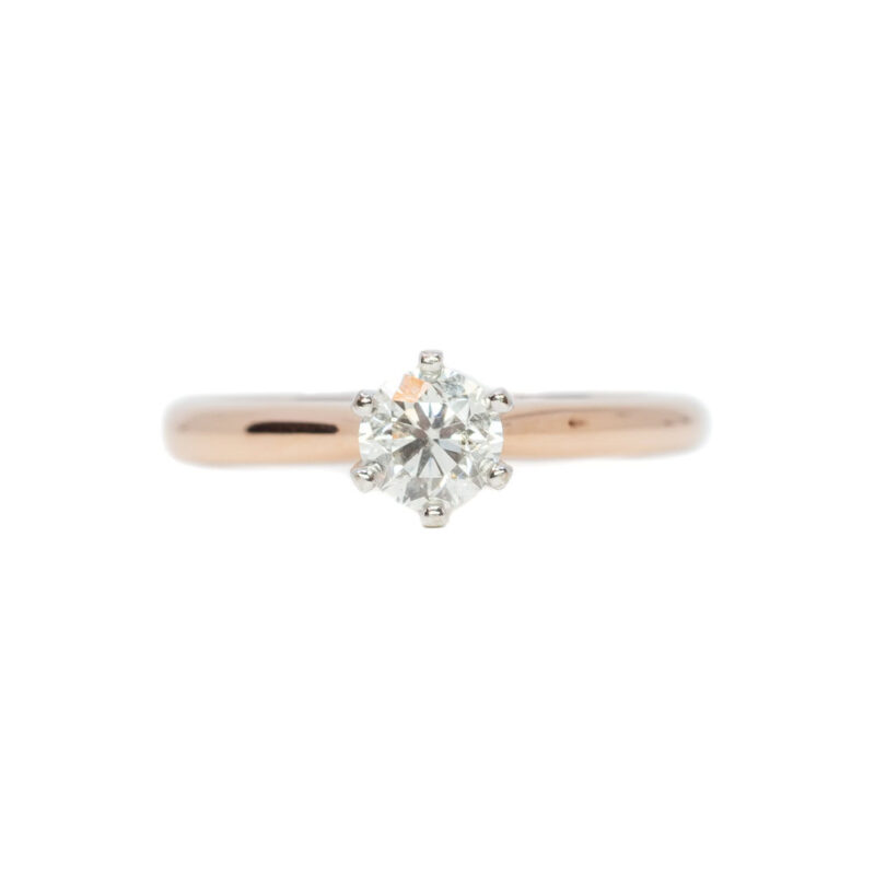 18ct Rose Gold 0.50ct Certified Solitaire Diamond Ring Size L 1/2 Val $4200 #63458