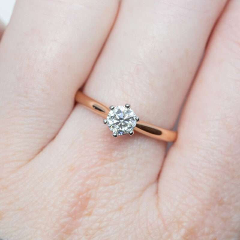 18ct Rose Gold 0.50ct Certified Solitaire Diamond Ring Size L 1/2 Val $4200 #63458