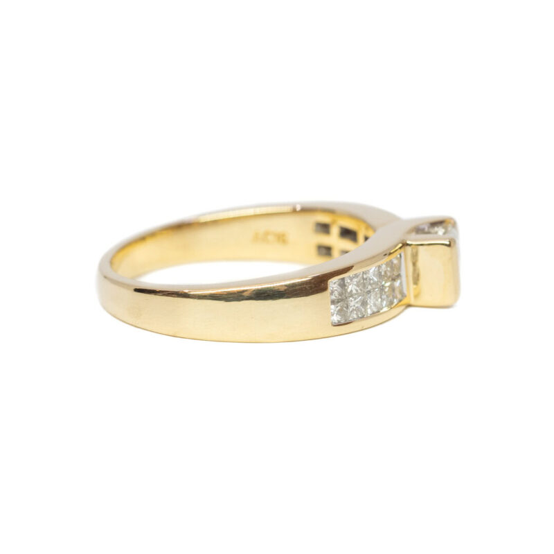 18ct Yellow Gold 0.75ct TW Princess Cut Diamond Ring Val $5150 Size L 1/2 #63399