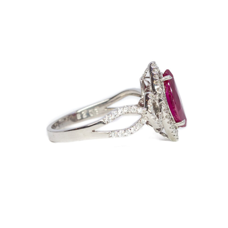 18ct White Gold Marquise 2.03ct Natural Ruby Diamond Ring Val $19000 #63075