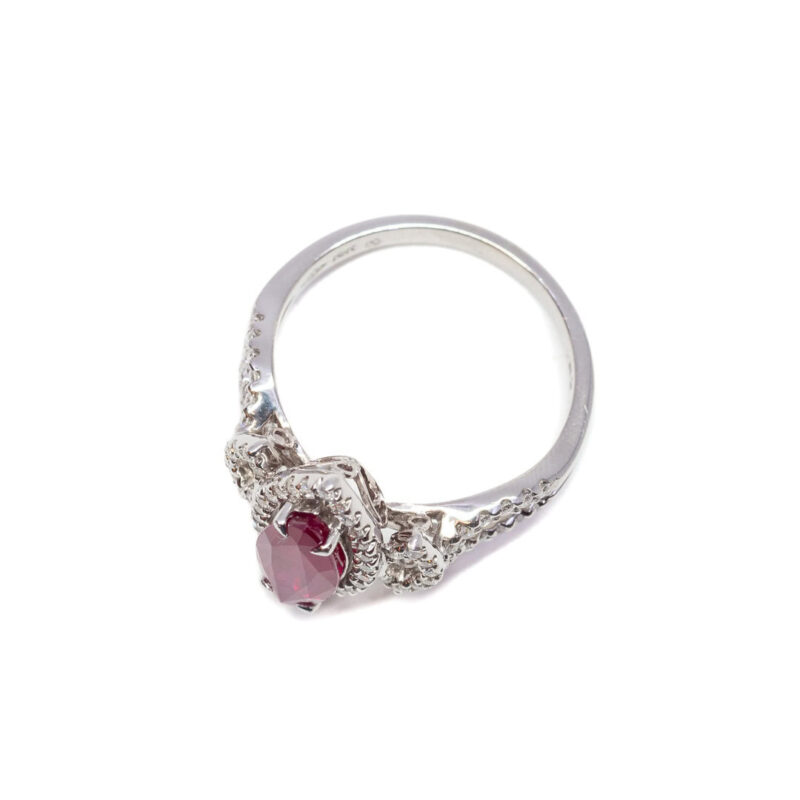 18ct White Gold Marquise 2.03ct Natural Ruby Diamond Ring Val $19000 #63075