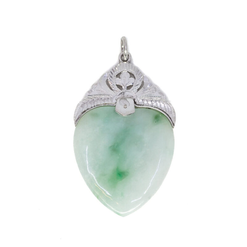 Jade Heart Pendant in Platinum & Palladium #63489