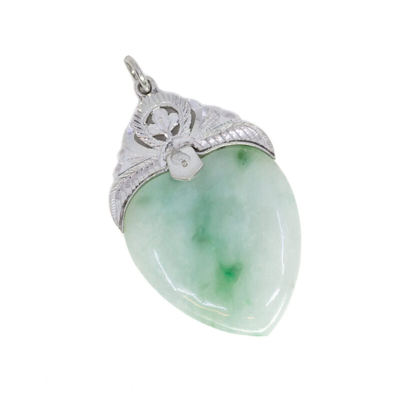 Jade Heart Pendant in Platinum & Palladium #63489