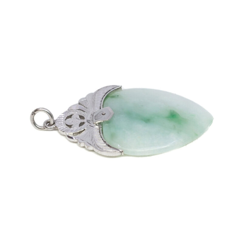 Jade Heart Pendant in Platinum & Palladium #63489