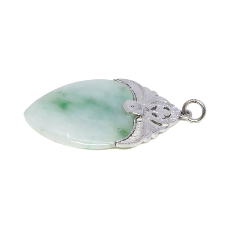 Jade Heart Pendant in Platinum & Palladium #63489