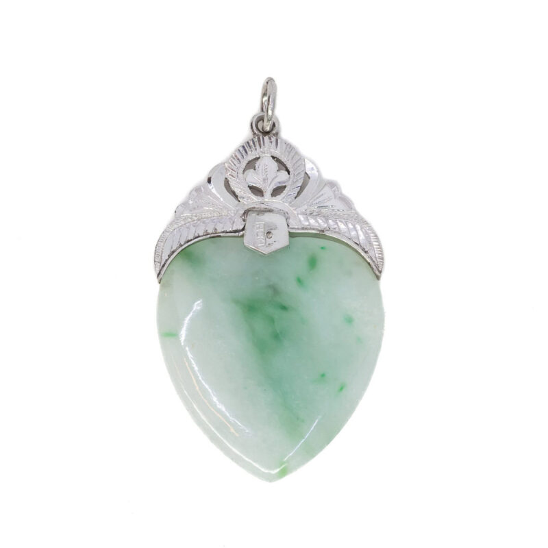 Jade Heart Pendant in Platinum & Palladium #63489