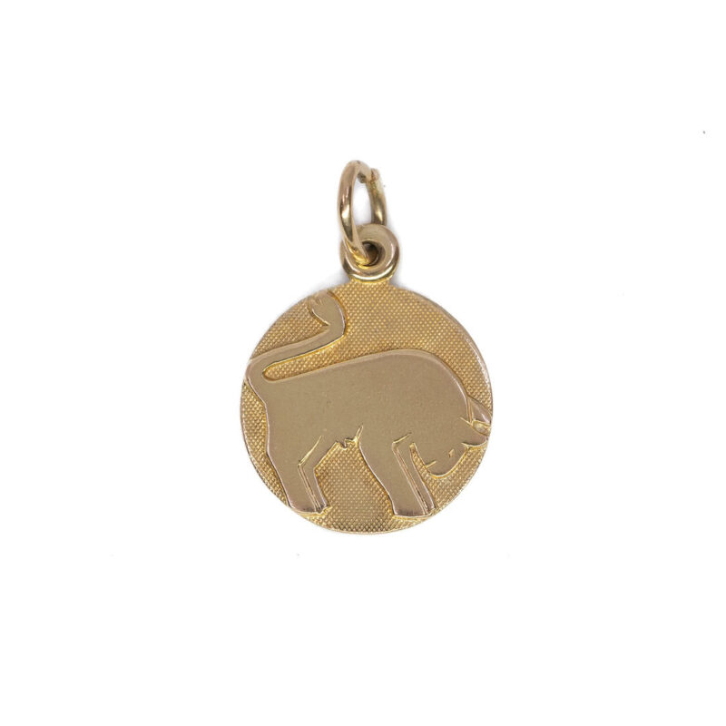 8ct Yellow Gold Taurus Astrology Charm Pendant #59637-10