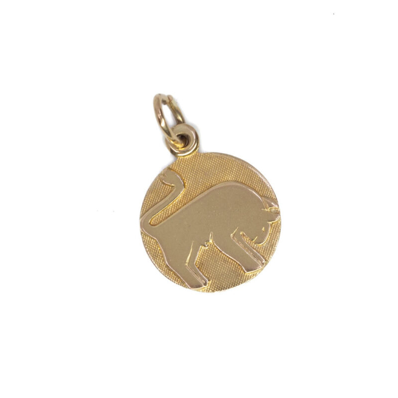 8ct Yellow Gold Taurus Astrology Charm Pendant #59637-10