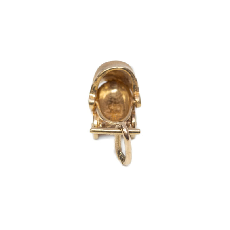 9ct Yellow Gold Baby Pram Charm With Moving Hood #59637-3