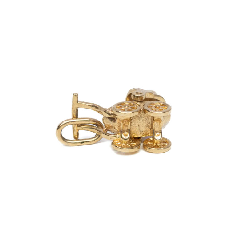 9ct Yellow Gold Baby Pram Charm With Moving Hood #59637-3