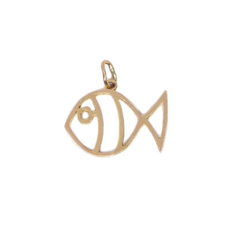 9ct Yellow Gold Fish Charm Pendant #59637-2