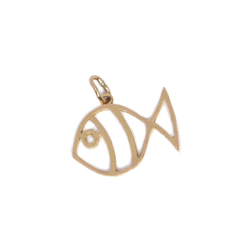 9ct Yellow Gold Fish Charm Pendant #59637-2