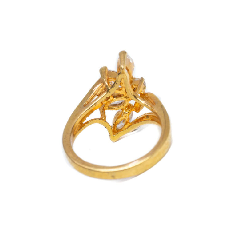 18ct Yellow Gold Plated Cubic Zirconia Ring Size J #7138-3