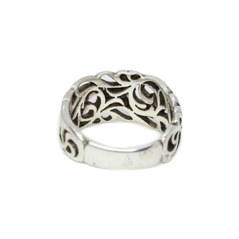 Sterling Silver Ornate Filigree Ring Size N #63840
