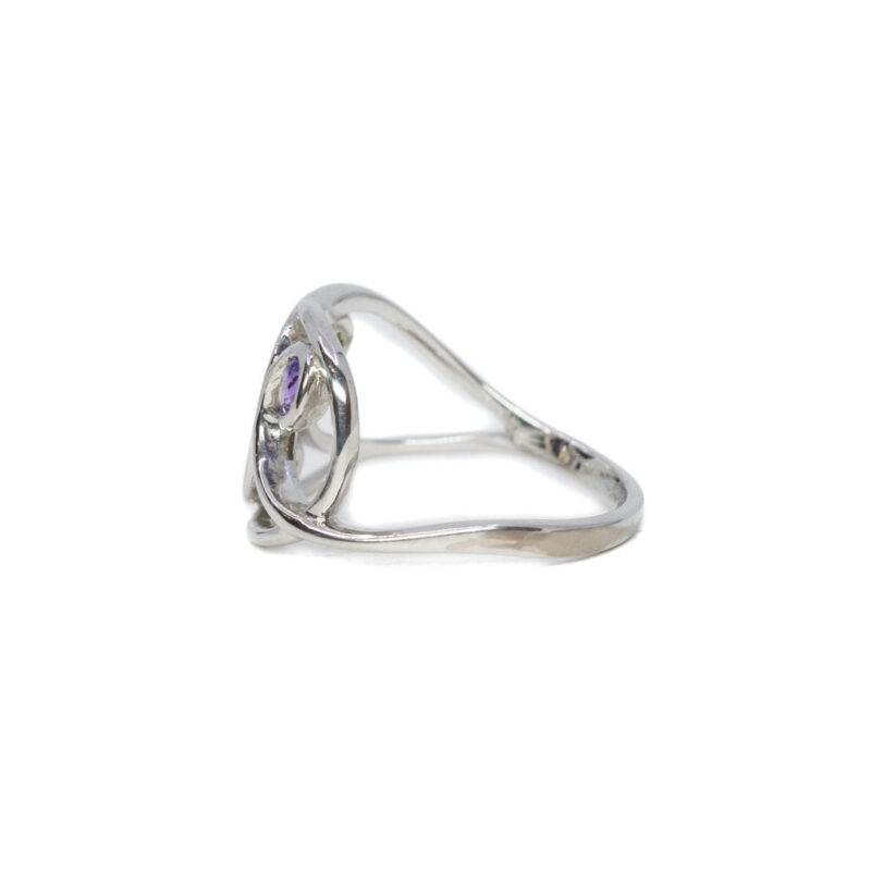 14ct White Gold Amethyst, Peridot and Citrine Ring Size N #63639