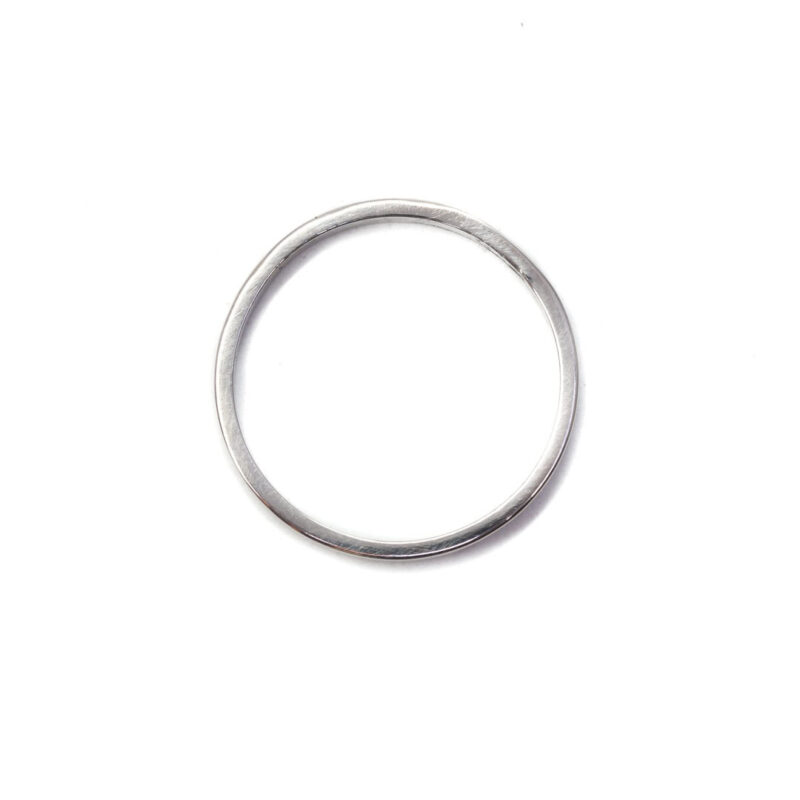 18ct White Gold Band Narrow Ring Size J #4418