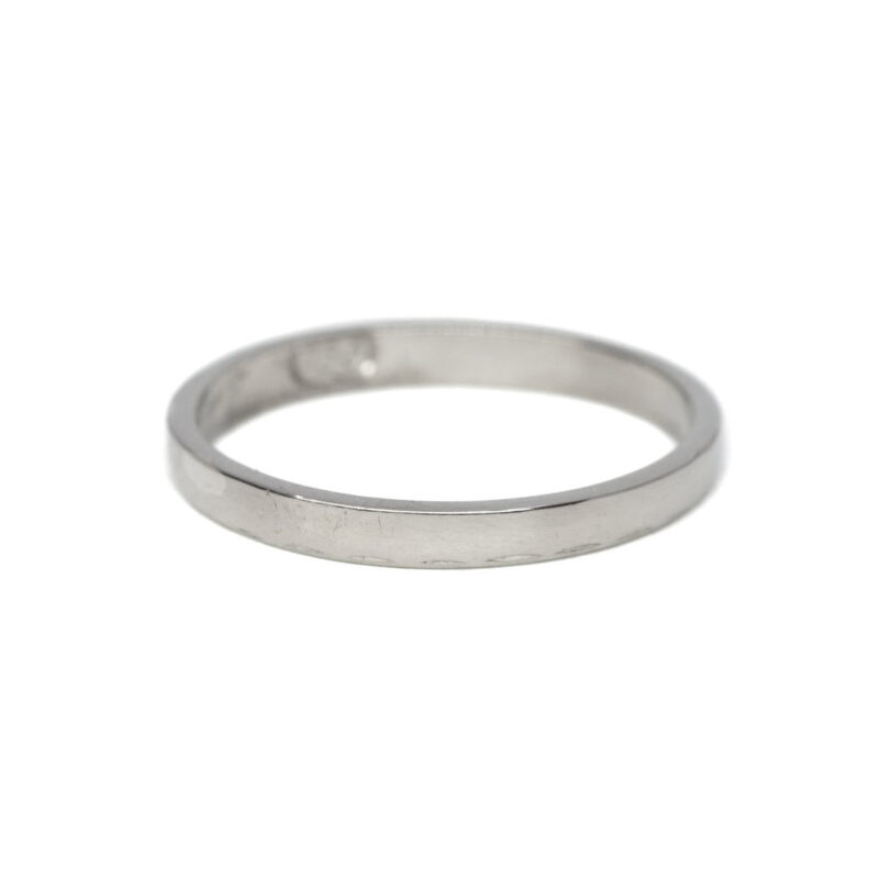 18ct White Gold Band Narrow Ring Size J #4418