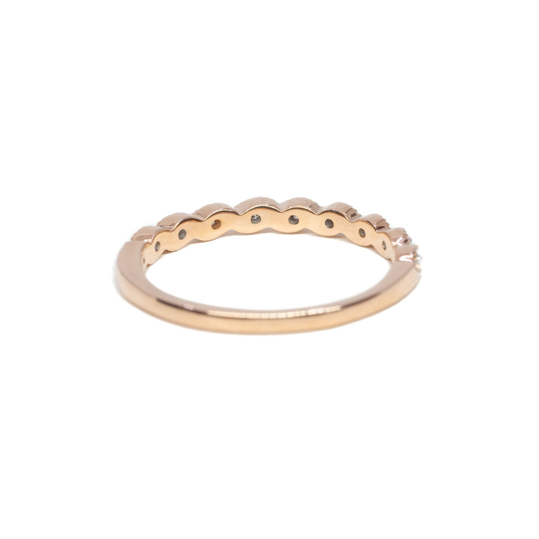 Fine 10ct Rose Gold Diamond Ring Narrow Band Size L 1/2 #63459 Fine 10ct Rose Gold Diamond Ring Narrow Band Size L 1/2 #63459 - Image 5