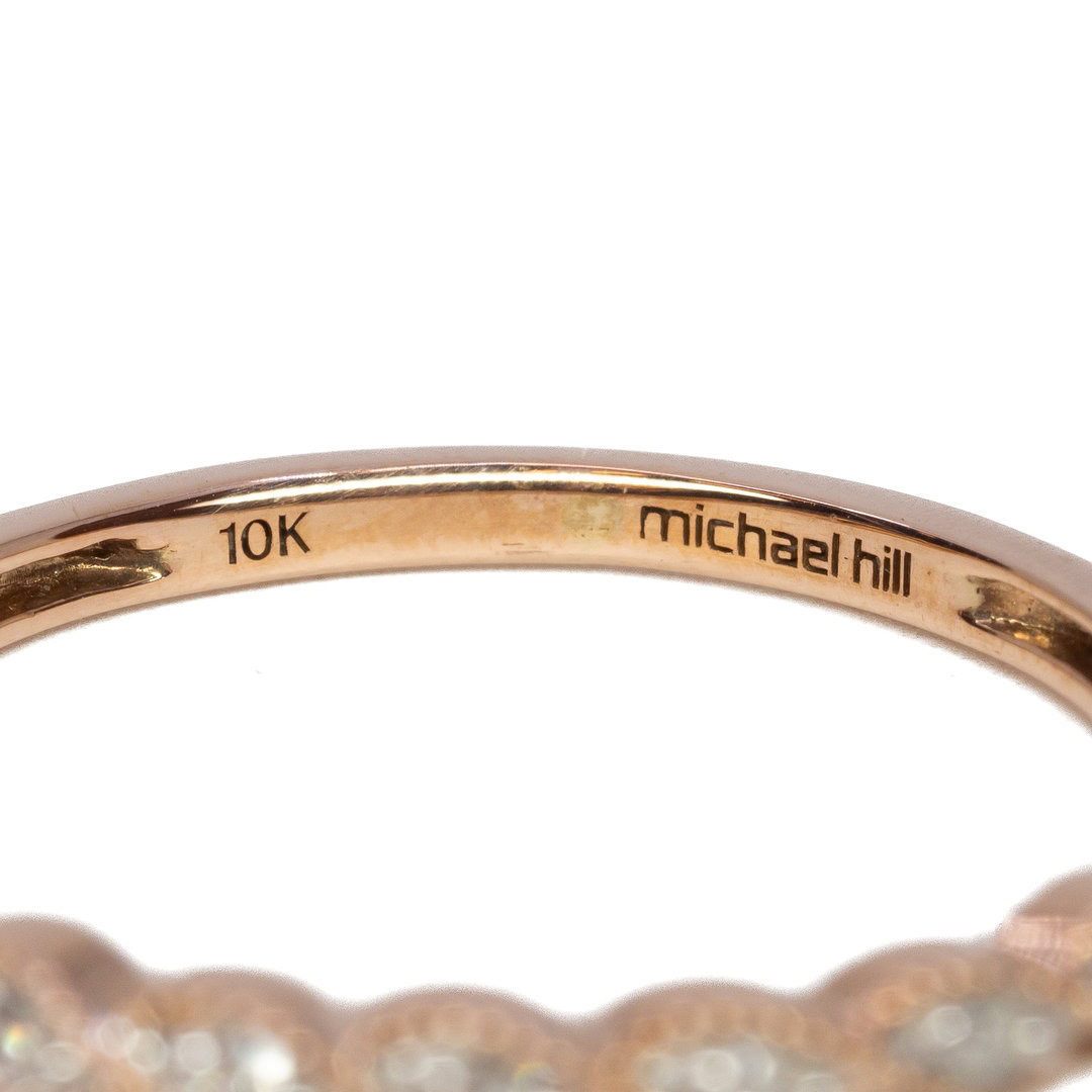 Fine 10ct Rose Gold Diamond Ring Narrow Band Size L 1/2 #63459 Fine 10ct Rose Gold Diamond Ring Narrow Band Size L 1/2 #63459 - Image 7
