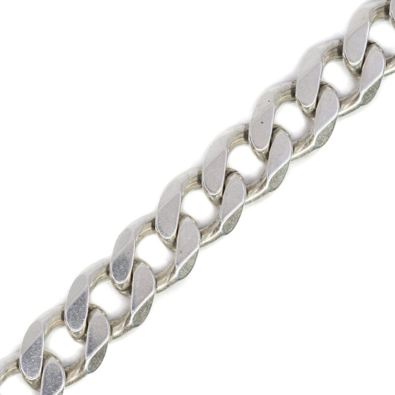 Heavy Sterling Silver Curb Link Chain Necklace 55cm #63695