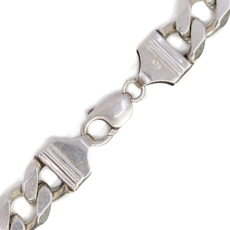 Heavy Sterling Silver Curb Link Chain Necklace 55cm #63695