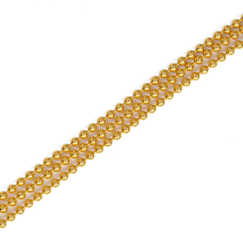 22ct Yellow Gold 3 Strand Bead Necklace with S clasp 41cm #62885