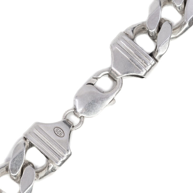 Sterling Silver Heavy Curb Link Chain Necklace 55cm #63694