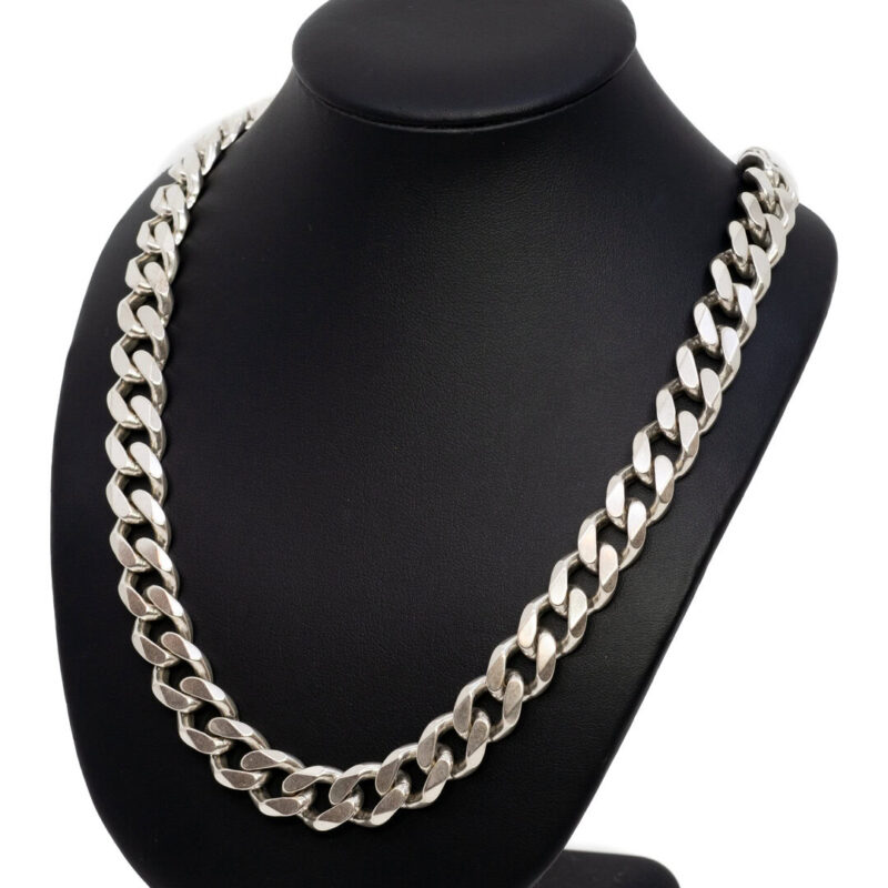 Sterling Silver Heavy Curb Link Chain Necklace 55cm #63694