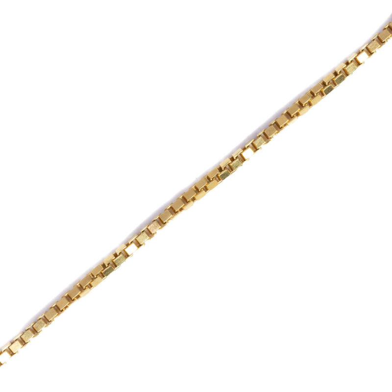 18ct Yellow Gold Box Link Chain Necklace 50cm #63974