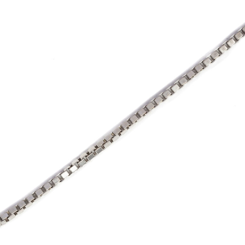 18ct White Gold Box Link Chain Necklace 41cm #7138-19