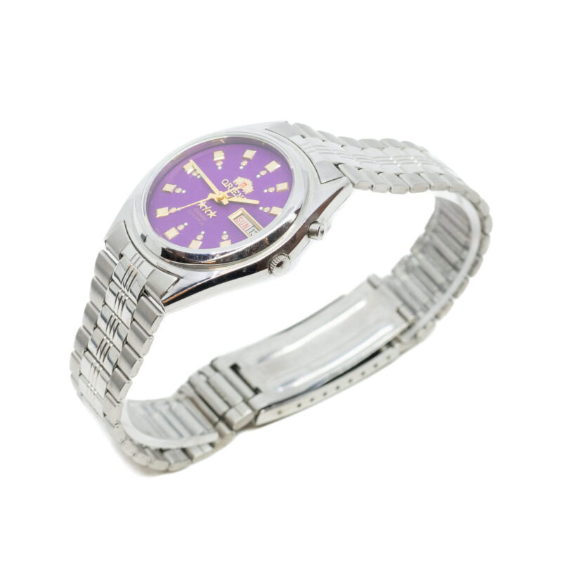 Orient 3-Star Crystal 21 Jewels Automatic Purple Dial Watch EM4J-CO #62903