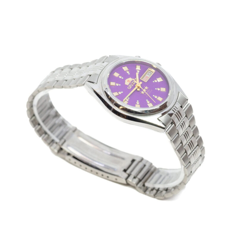 Orient 3-Star Crystal 21 Jewels Automatic Purple Dial Watch EM4J-CO #62903