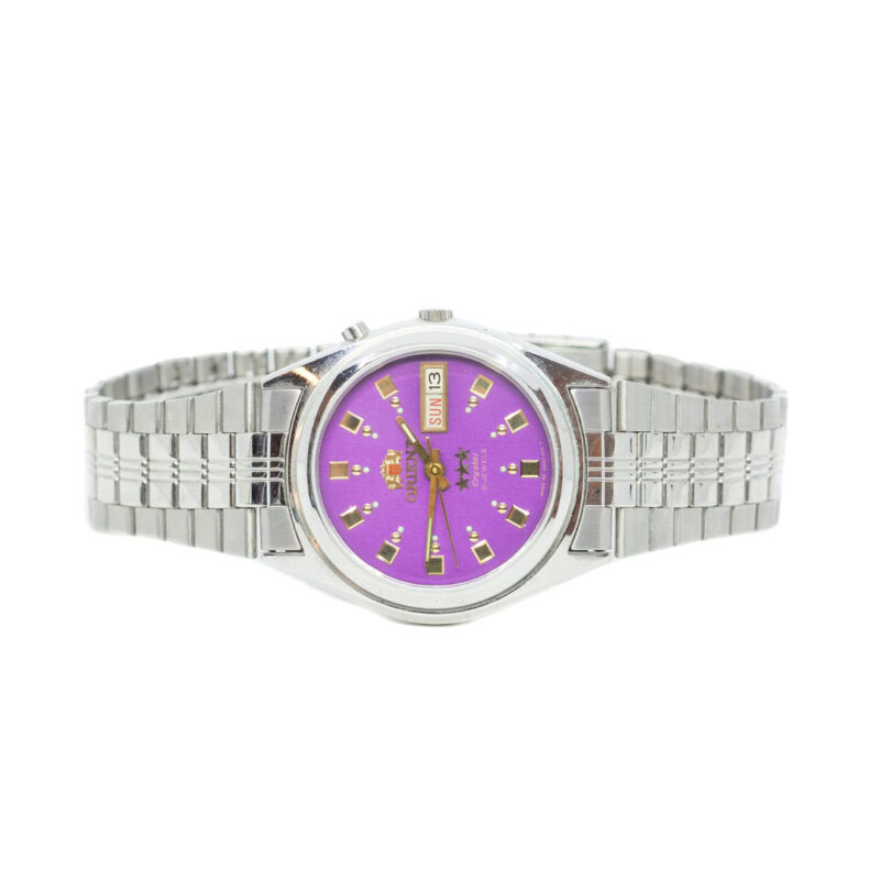 Orient 3-Star Crystal 21 Jewels Automatic Purple Dial Watch EM4J-CO #62903