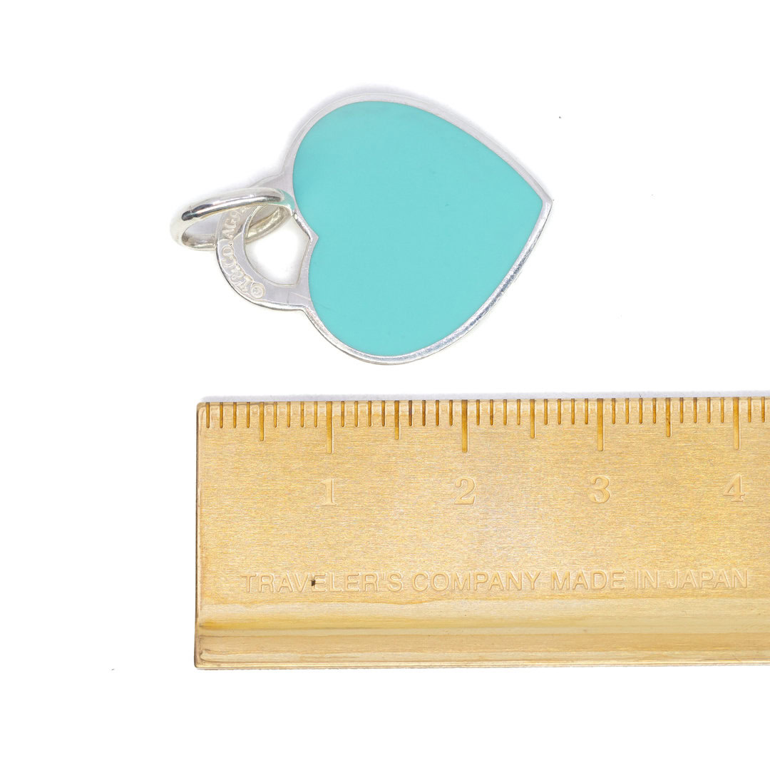 Tiffany & Co. Medium Return to Tiffany Blue Enameled Tag Sterling Silver Pendant #63178-5 Tiffany & Co. Medium Return to Tiffany Blue Enameled Tag Sterling Silver Pendant #63178-5 - Image 3