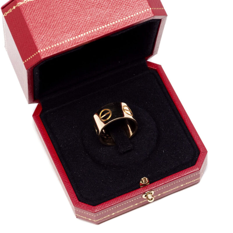 18ct Cartier Yellow Gold 11mm Love Ring RRP $6200 Size 58 - In Box + Certificate #63929