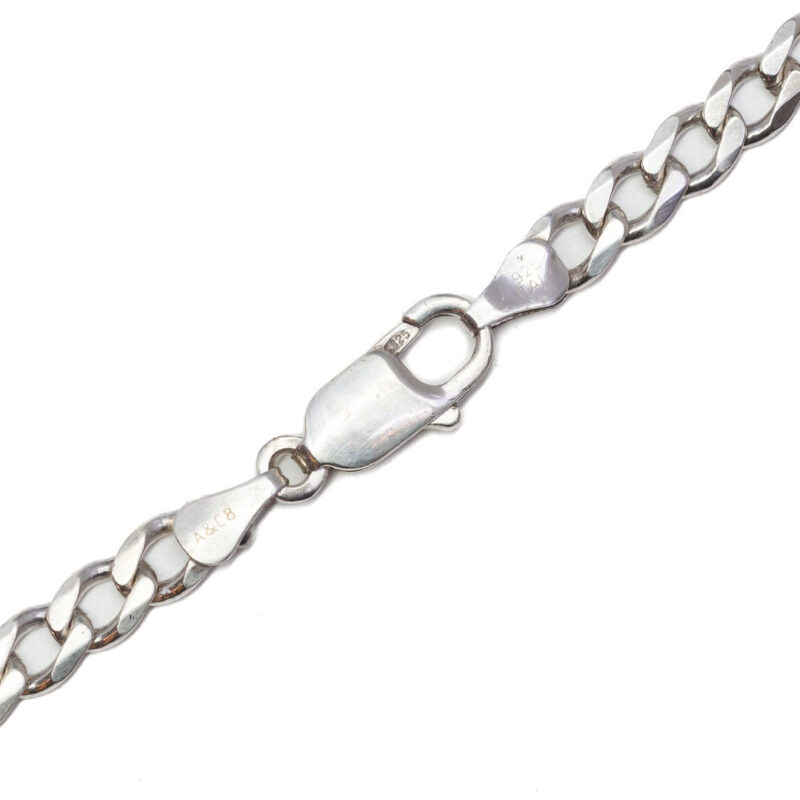 Sterling Silver Curb Link Necklace 55cm Made in Italy #64077