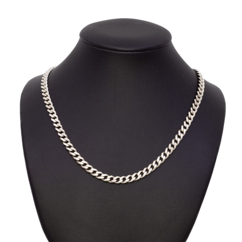 Sterling Silver Curb Link Chain Necklace 62cm #64096