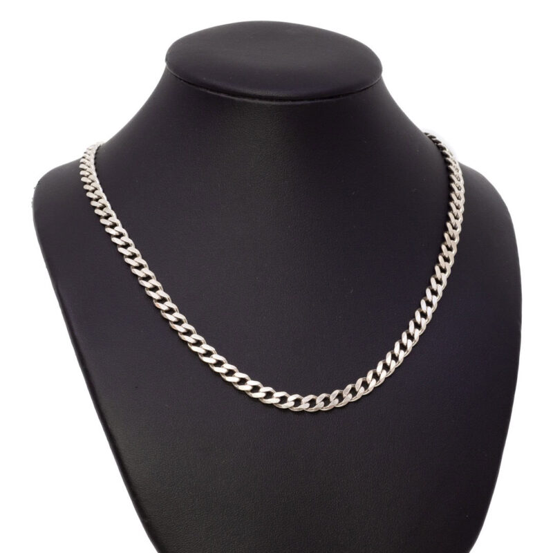 Sterling Silver Curb Link Chain Necklace 62cm #64096