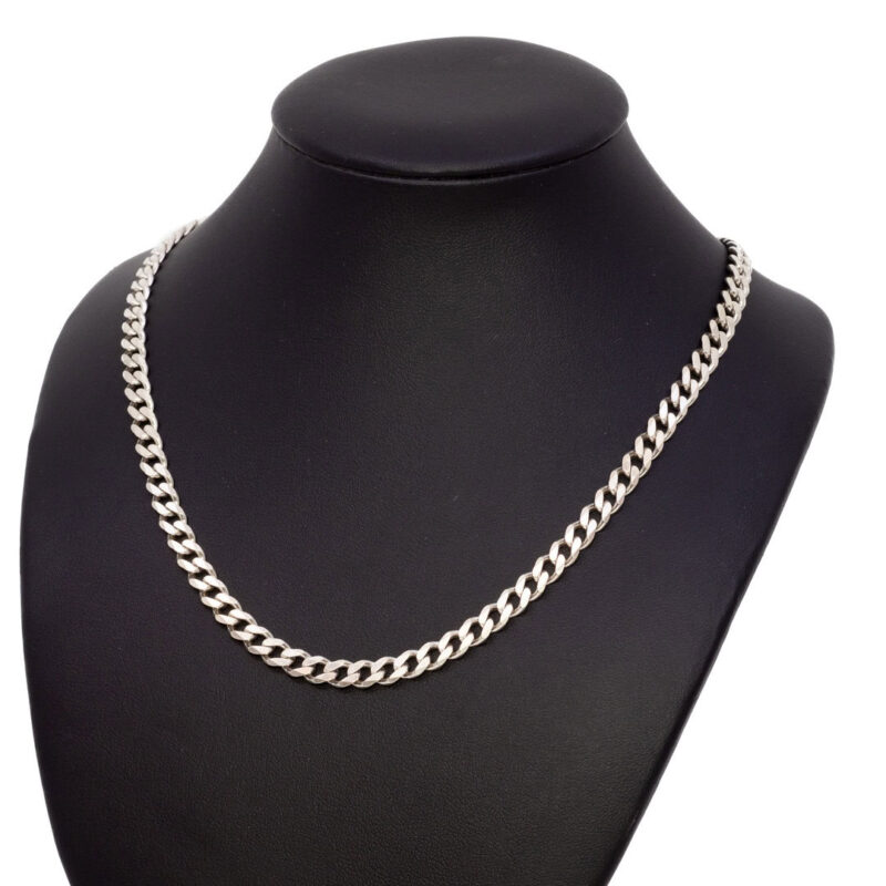 Sterling Silver Curb Link Chain Necklace 62cm #64096