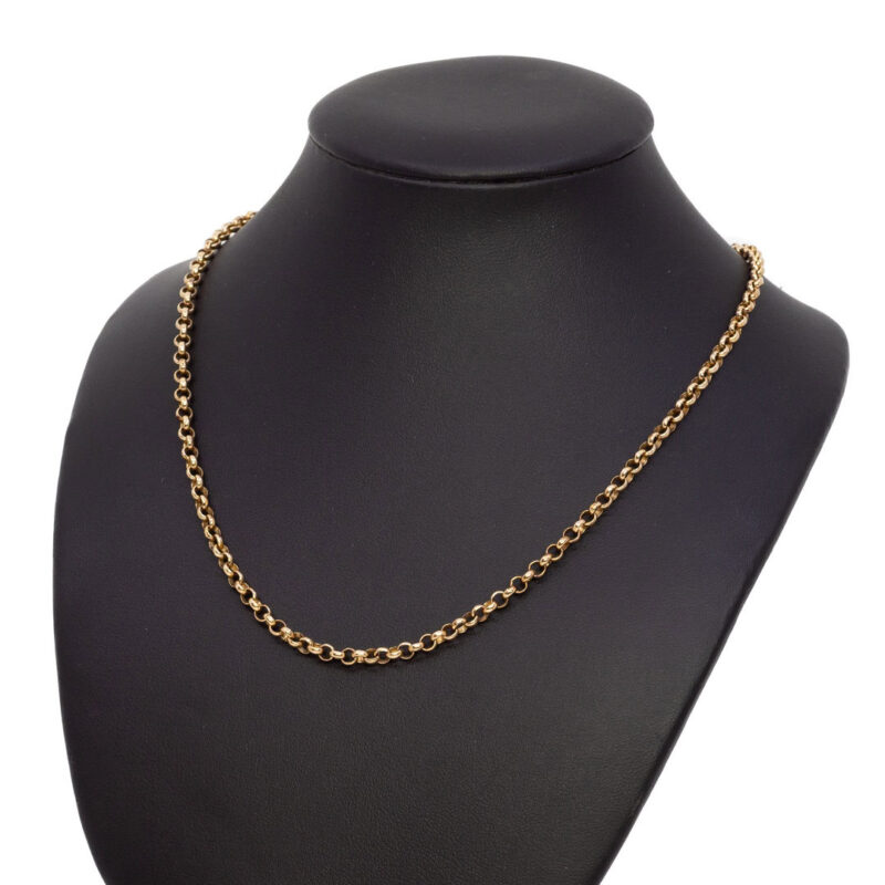 9ct Yellow Gold Round Belcher Link Necklace 60cm #64040