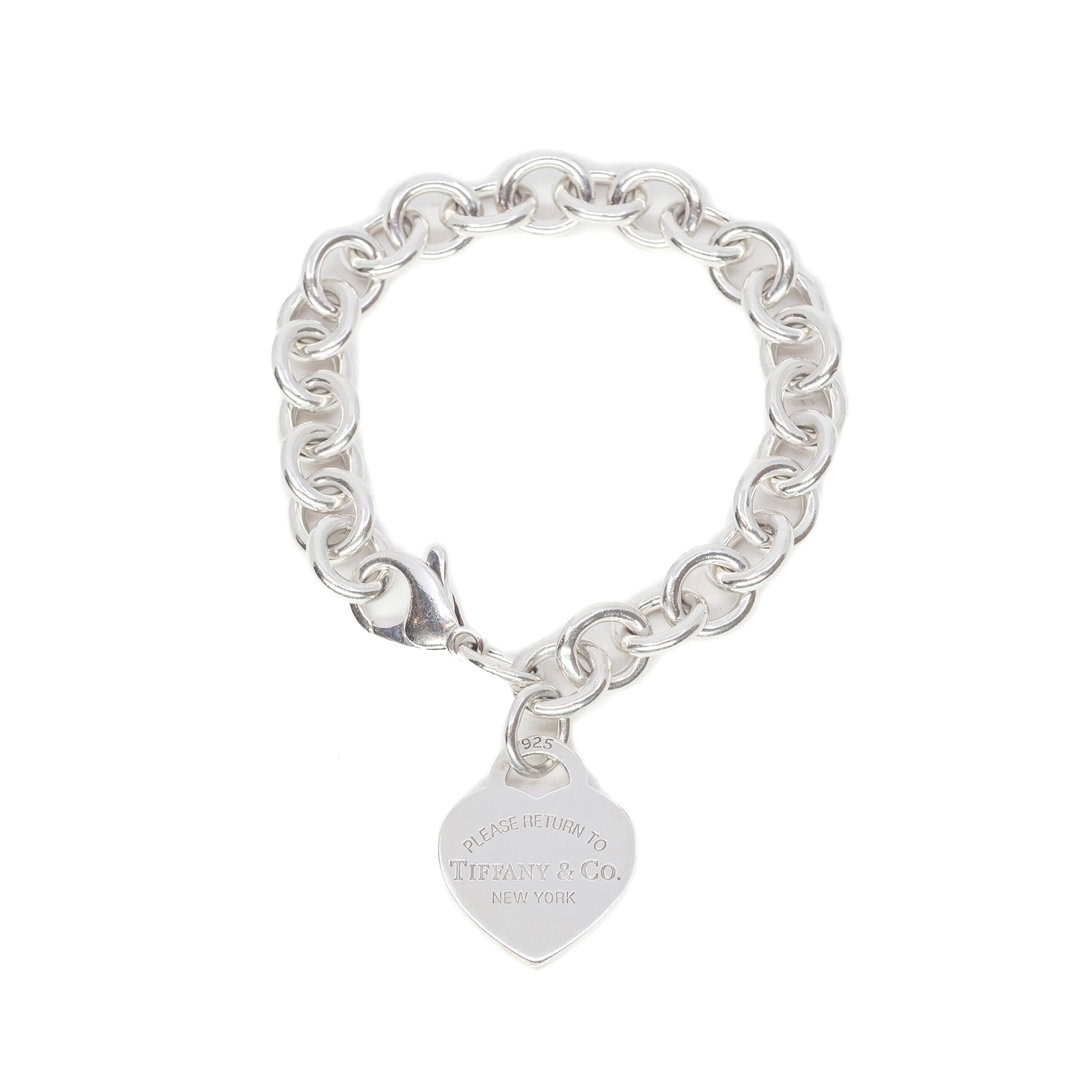 Tiffany & Co – Return to Tiffany Heart Tag Charm Bracelet in Silver Large #63178