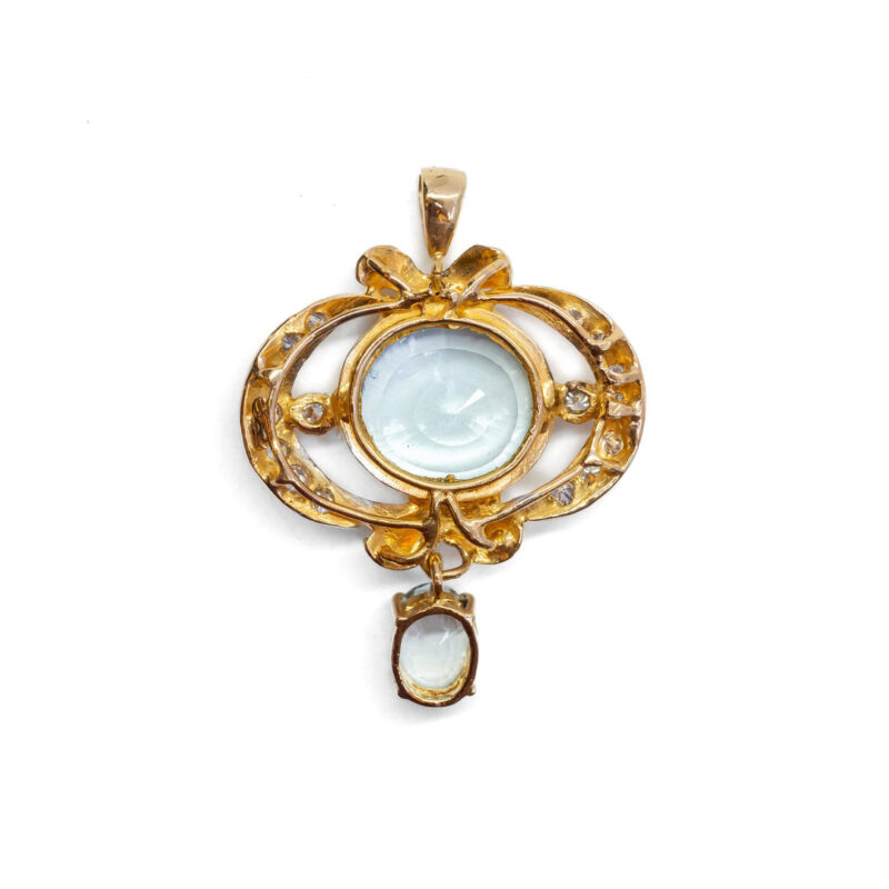 7.60ct Aquamarine & Diamond Pendant in 18ct Yellow Gold Val $7500 #63973