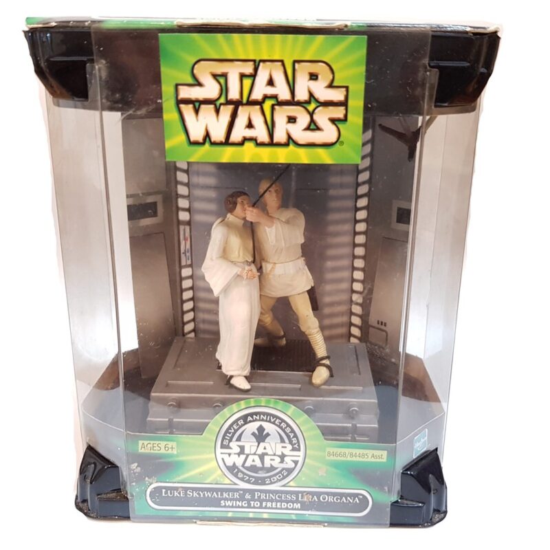 Star Wars Silver Anniversary Figures Swing to Freedom Luke Leia 2001 #64142